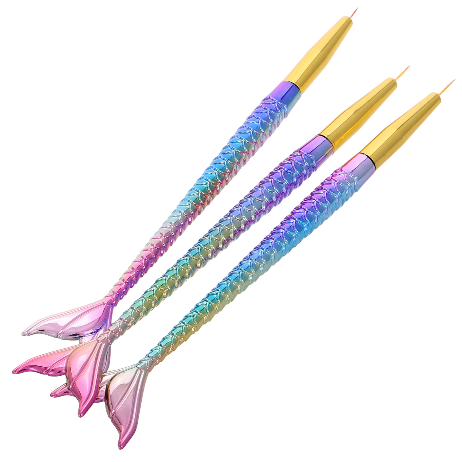 3Pcs Mermaid Tail Nail Art Lin - Detailing Brush Set recension och pris