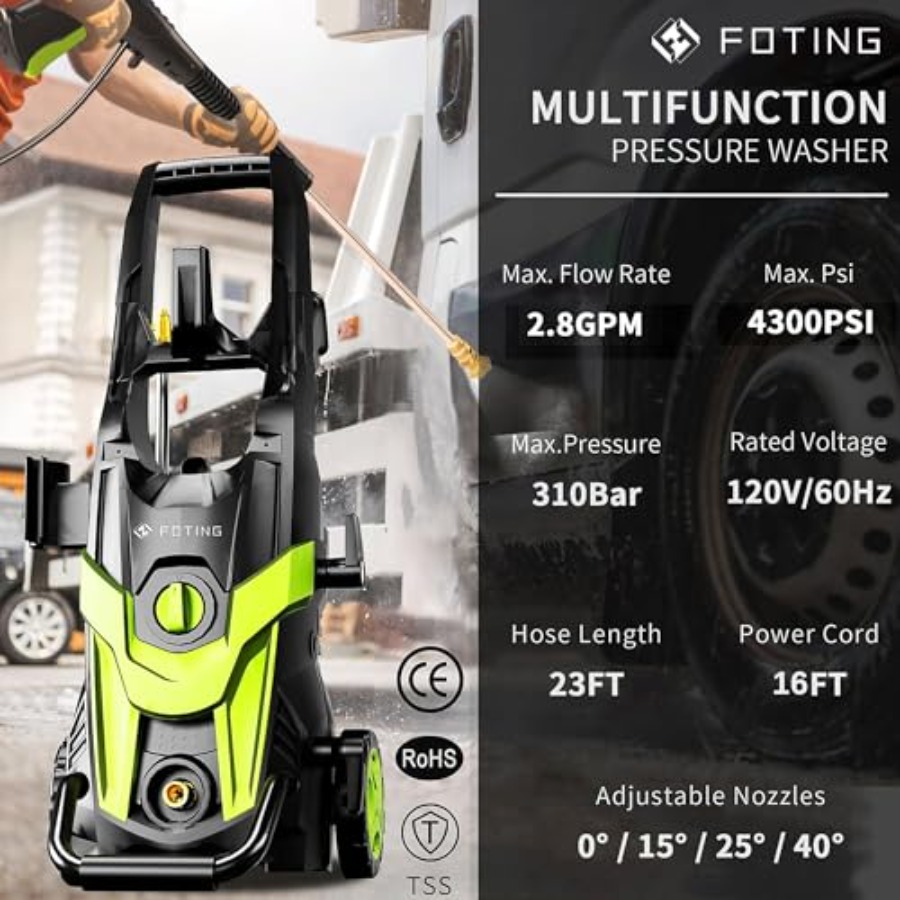 Power waher 4300PSI with 4 Qui - Foam Cannon Car Wash recension och pris
