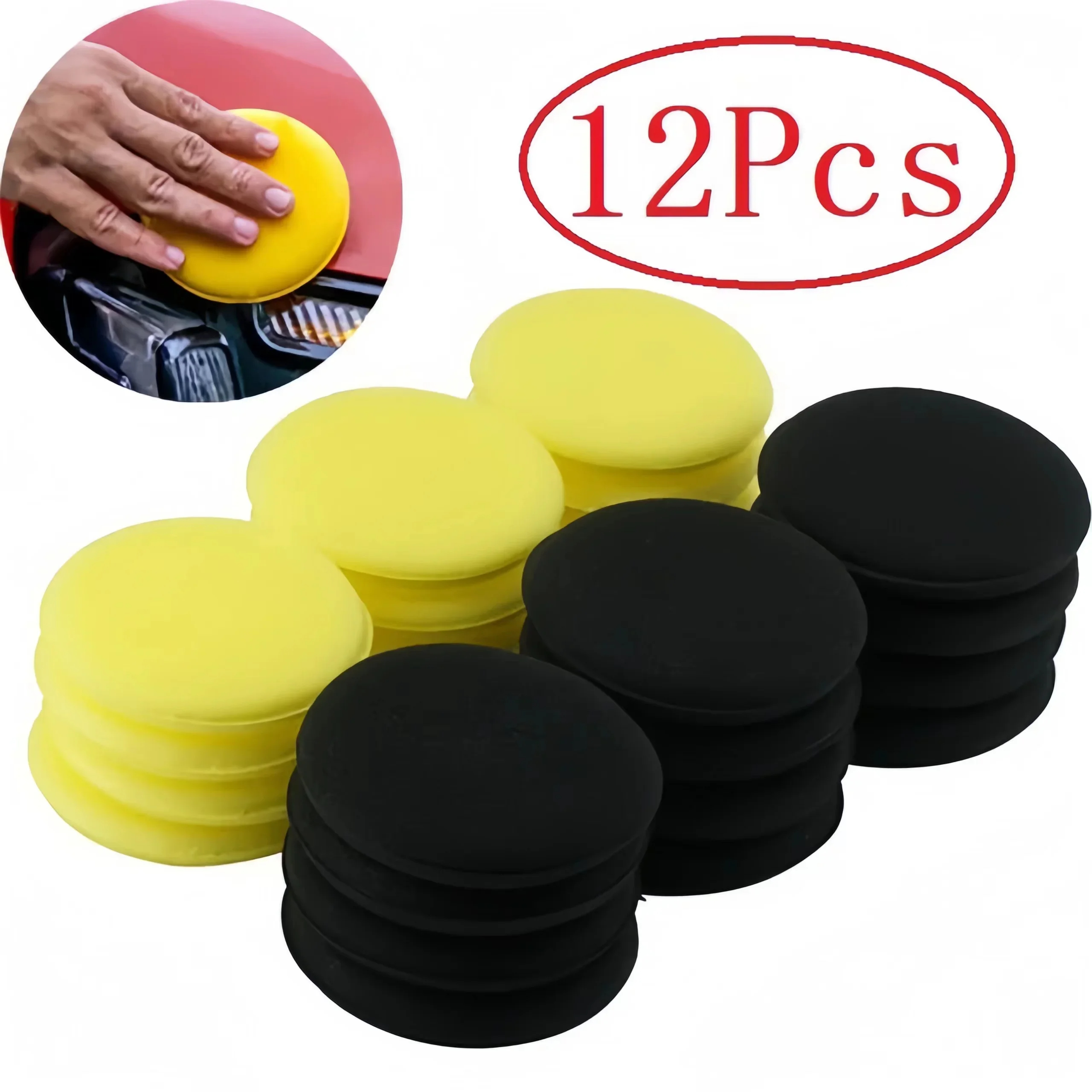 12Pcs Round Car Waxing Polish  - Wax Applicator Pad recension och pris