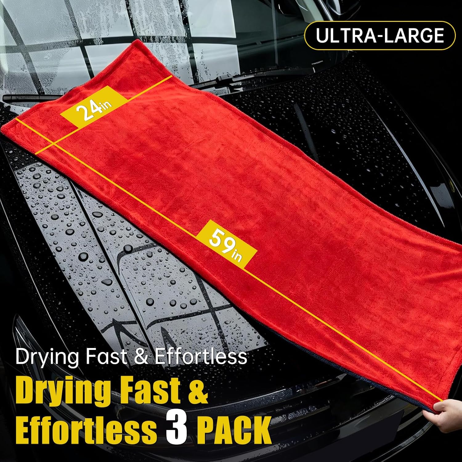 3-Pack Car Drying Towel Microf - Microfiber Towel Detailing recension och pris