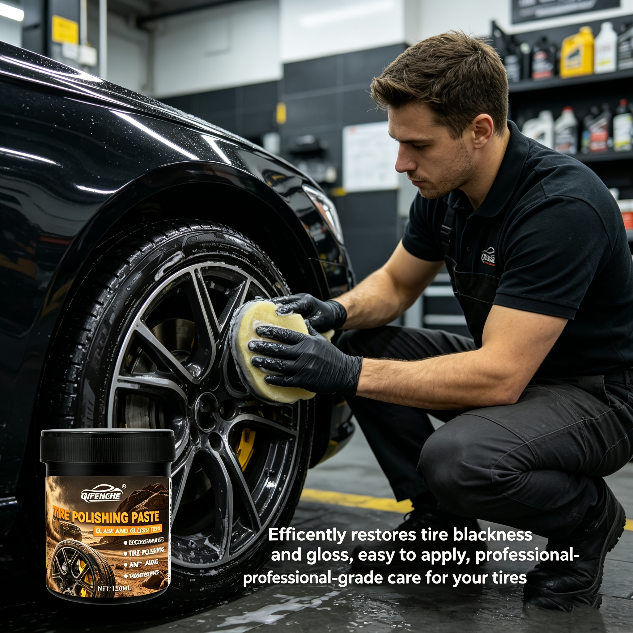Car Tire Polish Paste Kit - Hi - Wax Applicator Pad recension och pris