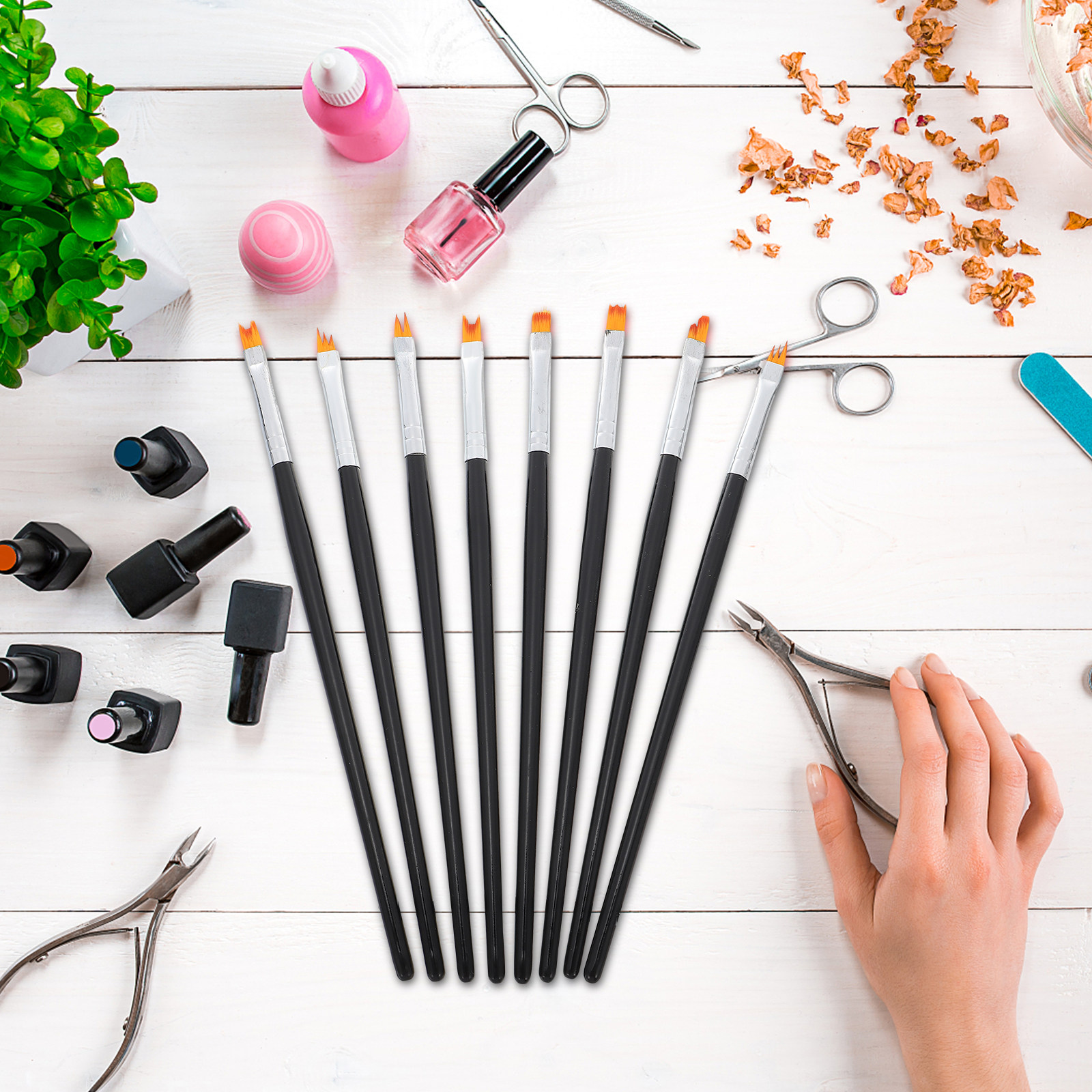 8Pcs Nail Brush Set Flower Des - Detailing Brush Set recension och pris