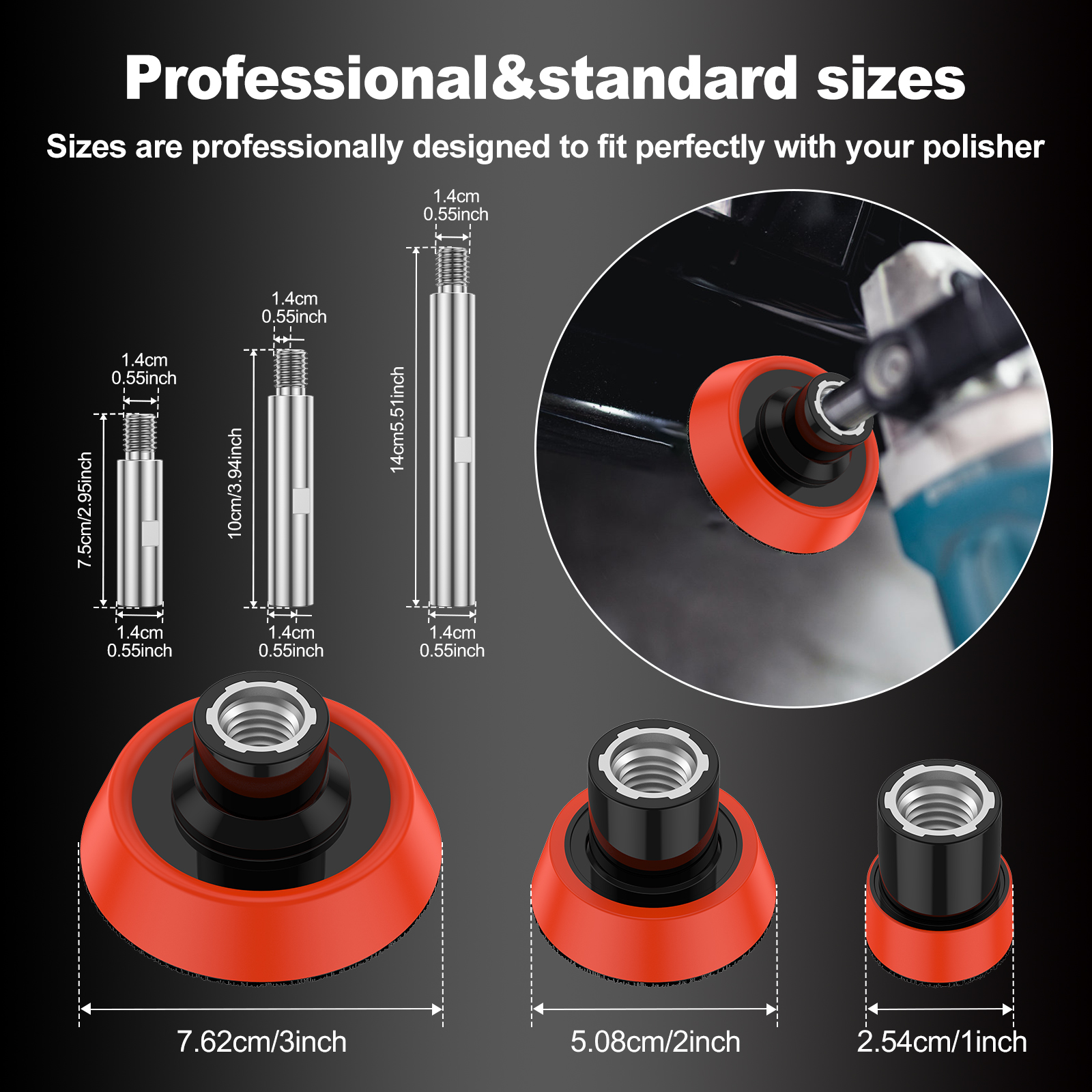 M14 Thread Polisher Extension  - Polish Pad Set Buffer recension och pris